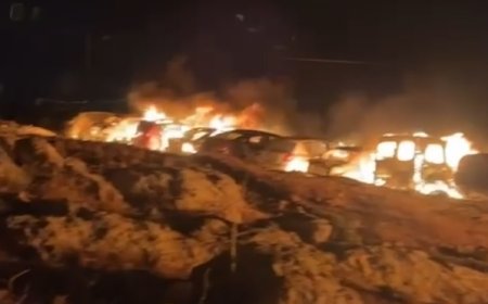 مستعمرون يحرقون مشطب مركبات في برقا شرق رام الله