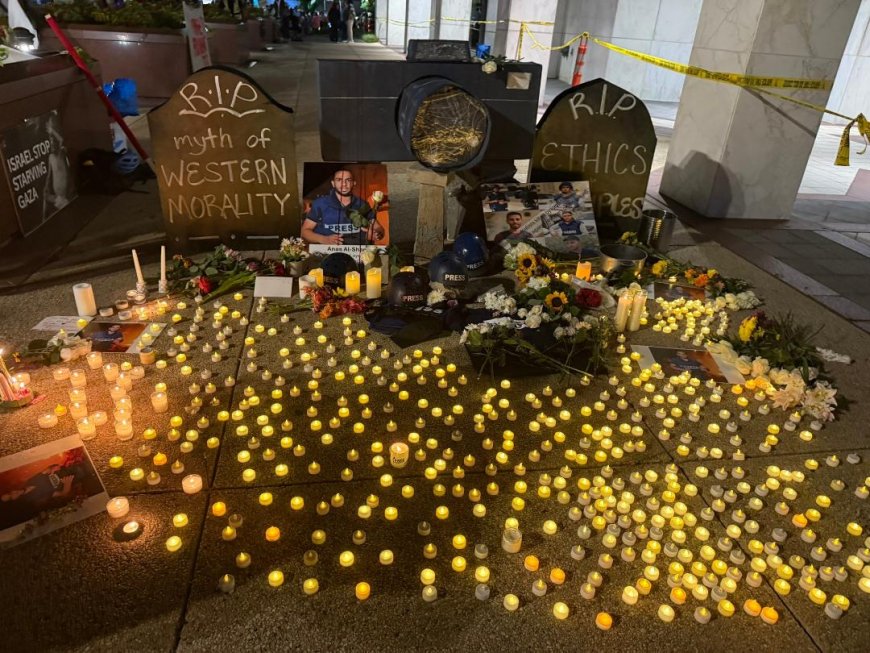 وقفة شموع في واشنطن لتكريم "الصحفيين الستة" ودعوات لحماية الإعلاميين في غزة
