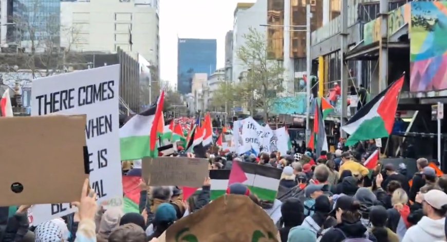 الآلاف يشاركون في مسيرة مؤيدة لفلسطين في أكبر مدن نيوزيلندا