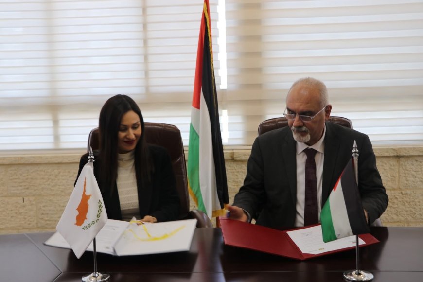 وزارة الزراعة: سليمية يوقّع مع وزيرة الزراعة القبرصية اتفاقية تعاون لتعزيز الابتكار ودعم القطاع الزراعي الفلسطيني.