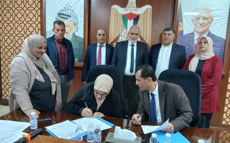 وزارة الزراعة توقع (25) اتفاقية دعم مشاريع لمزارعين مستوفين لتوثيق الأضرار بقيمة (1.236 مليون) شيكل في محافظات نابلس وطوباس وطولكرم وقلقيلية ضمن برنامج المساعدة الزراعية الممول من الاتحاد الأوروبي.