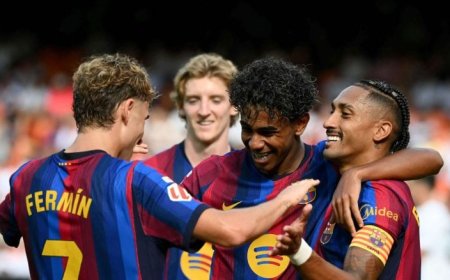 برشلونة يكتسح بلنسية بخماسية ويواصل انطلاقته المثالية في الدوري الإسباني
